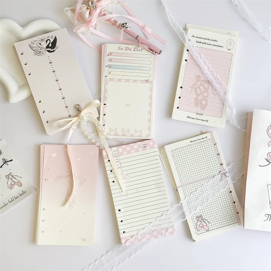A6 50 Sheets Colorful Loose Leaf Notebook Refill Spiral Binder Inner Page  Diary Agenda PlannerSchool Stationery