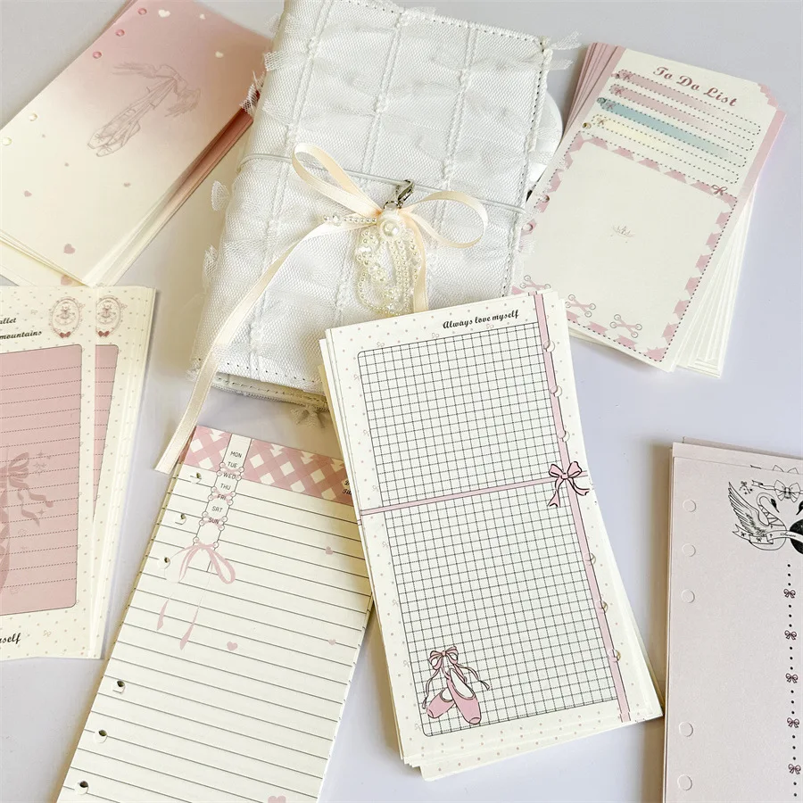 A6 50 Sheets Colorful Loose Leaf Notebook Refill Spiral Binder Inner Page  Diary Agenda PlannerSchool Stationery