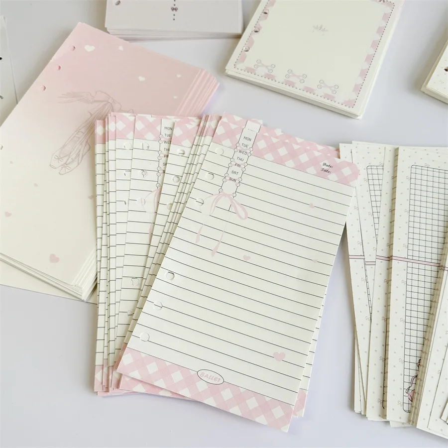 A6 50 Sheets Colorful Loose Leaf Notebook Refill Spiral Binder Inner Page  Diary Agenda PlannerSchool Stationery