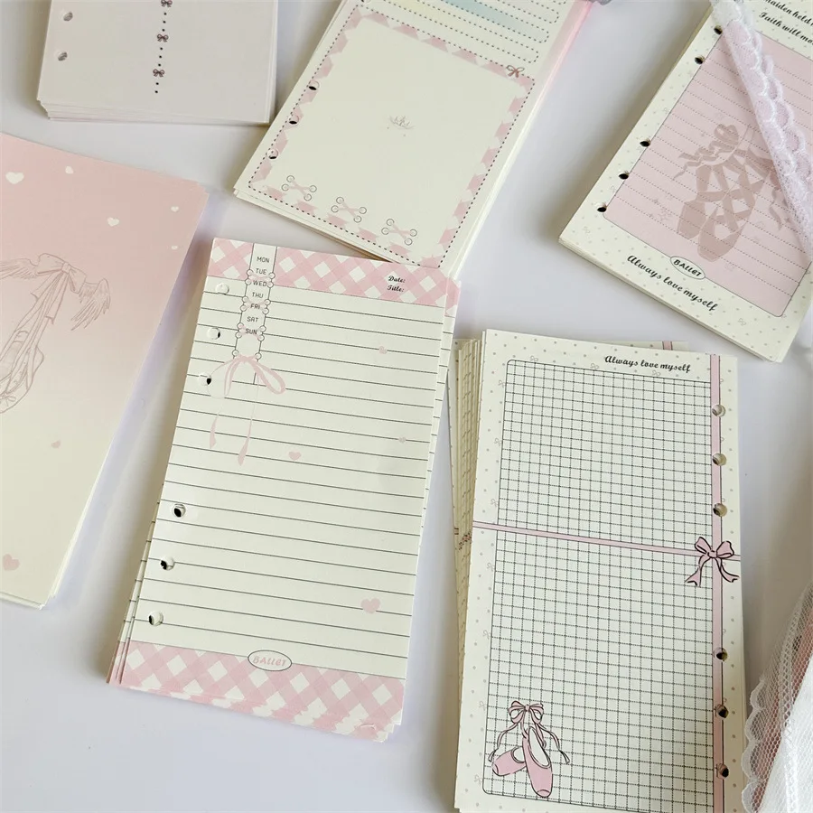 A6 50 Sheets Colorful Loose Leaf Notebook Refill Spiral Binder Inner Page  Diary Agenda PlannerSchool Stationery