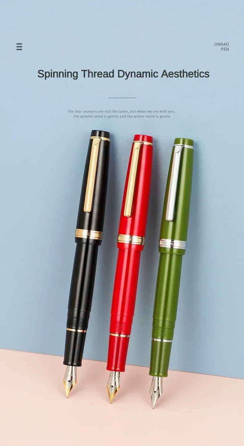 Jinhao 82 Fountain Pen Silver Clip EF/F/M Fine Nib Acrylic Ink Pen Luxury Writing Pen Stationery Business Office School Supplies