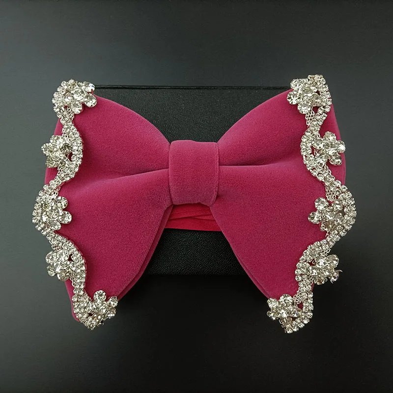 Retro Rhinestone Velvet Bow Tie British Men's Business Banquet Concert Dress Suit Shirt Accessories Original Devise Jewelry Gift