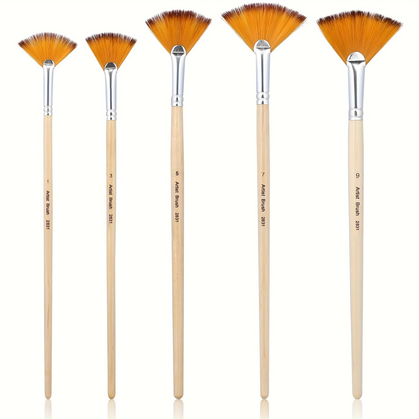 5/15/25pcs Fan Paint Brushes, Oil Acrylic Paint Brushes Nylon Hair Watercolor Fan Artist Brushes for Acrylic Watercolor Painting