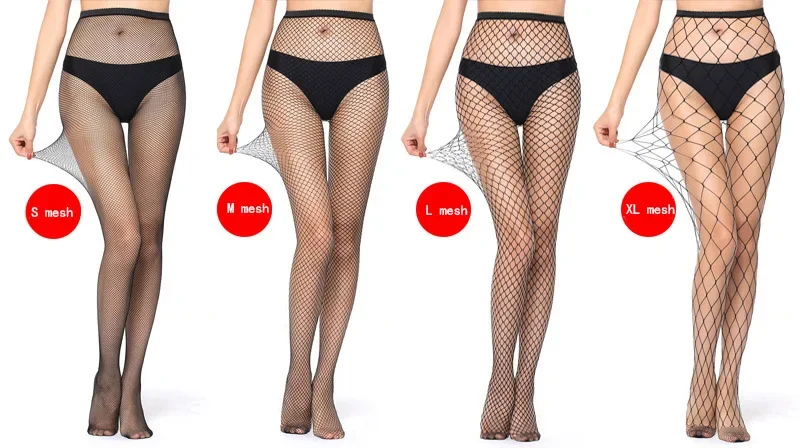 Hollow Out Sexy Pantyhose Black Women Fashion Tights Fishnet Stockings Club Party Hosiery Female Lingerie Girls Thigh Mesh Sock