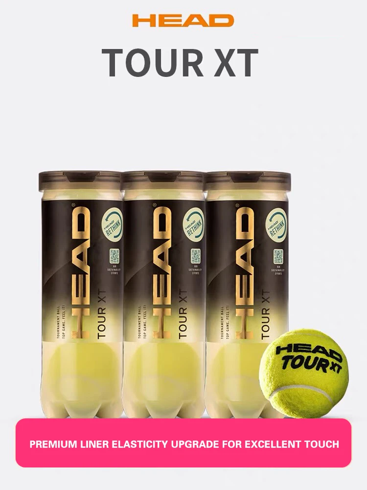 HEAD Professional Tennis Balls Competition Training Tennis Balls High Elastic Resistance TOUR XT Tennis Ball 3 Pieces Per Can