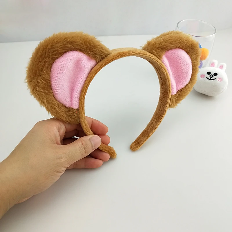 Little Monkey Headband Cosplay Kawaii Animal Halloween Party Costumes Accessories Brown Bear Ears Headband Tie Tail Skirt
