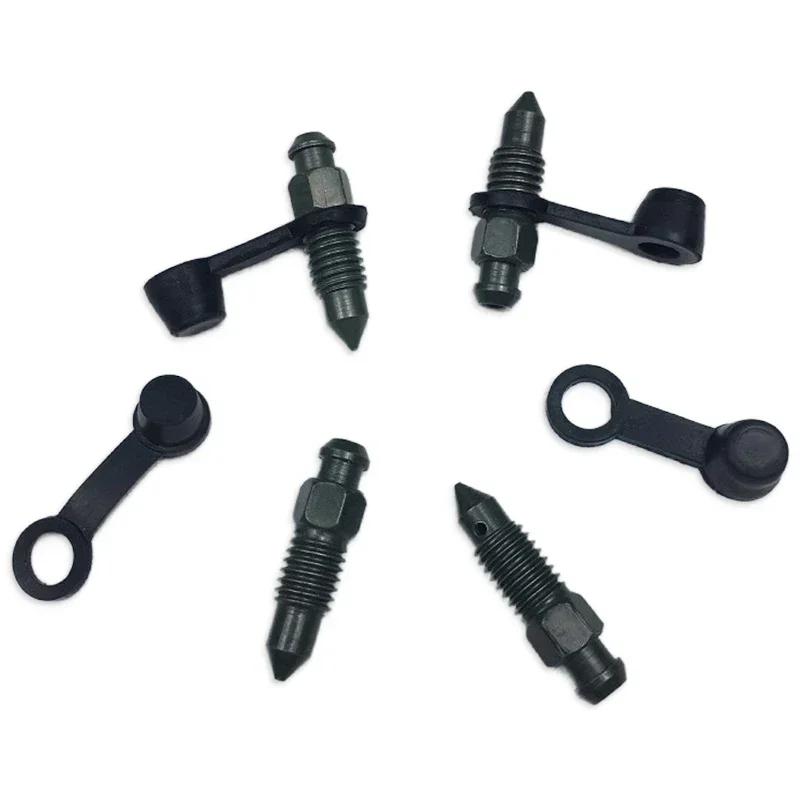 10Pcs 8mm Car Brake Pump Dust Cap Oil Drain Screw Cap Brake Caliper Bleed Nipple Black Screw Dust Caps Cover Rubber Motorcycle
