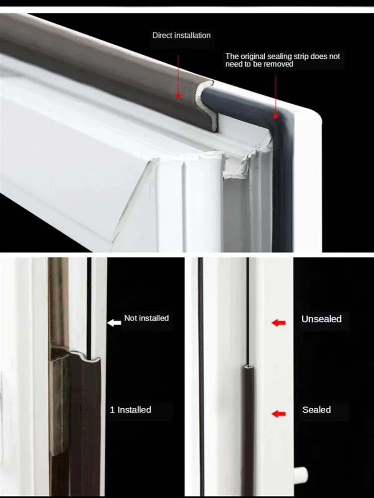 New 40M Acustic Foam Window Sealing Strip for Casement Window Seal Soundproof Foam S Weather Stripping Door Seal Gap Filler Tape