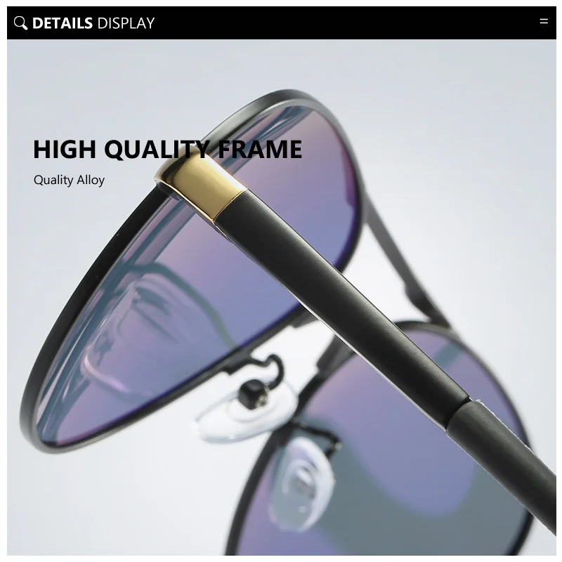AOWEAR Men's Aviation Sunglasses Men Polarized Mirror Sunglass for Man HD Driving Pilot Sun Glasses Lunettes De Soleil Homme