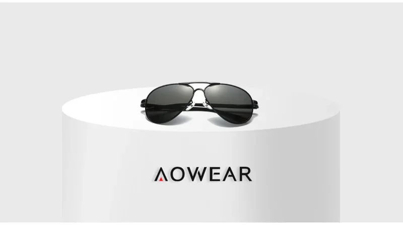 AOWEAR Men's Aviation Sunglasses Men Polarized Mirror Sunglass for Man HD Driving Pilot Sun Glasses Lunettes De Soleil Homme