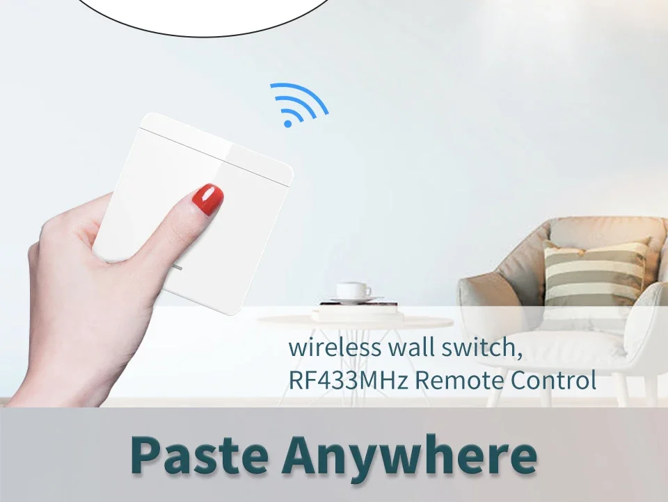 Wireless Light Wall Switch Relay Receiver RF 433Mhz 1/2/3Gang Panel Switch Remote Control Interruptor for LED Lamp 10A 110V 220V