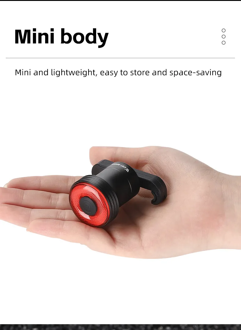 WEST BIKING Bike Tail Light Smart Sensing MTB Road Bike Rear Light  IPX6 Waterproof Type-C Charging Taillight Cycling Accessory