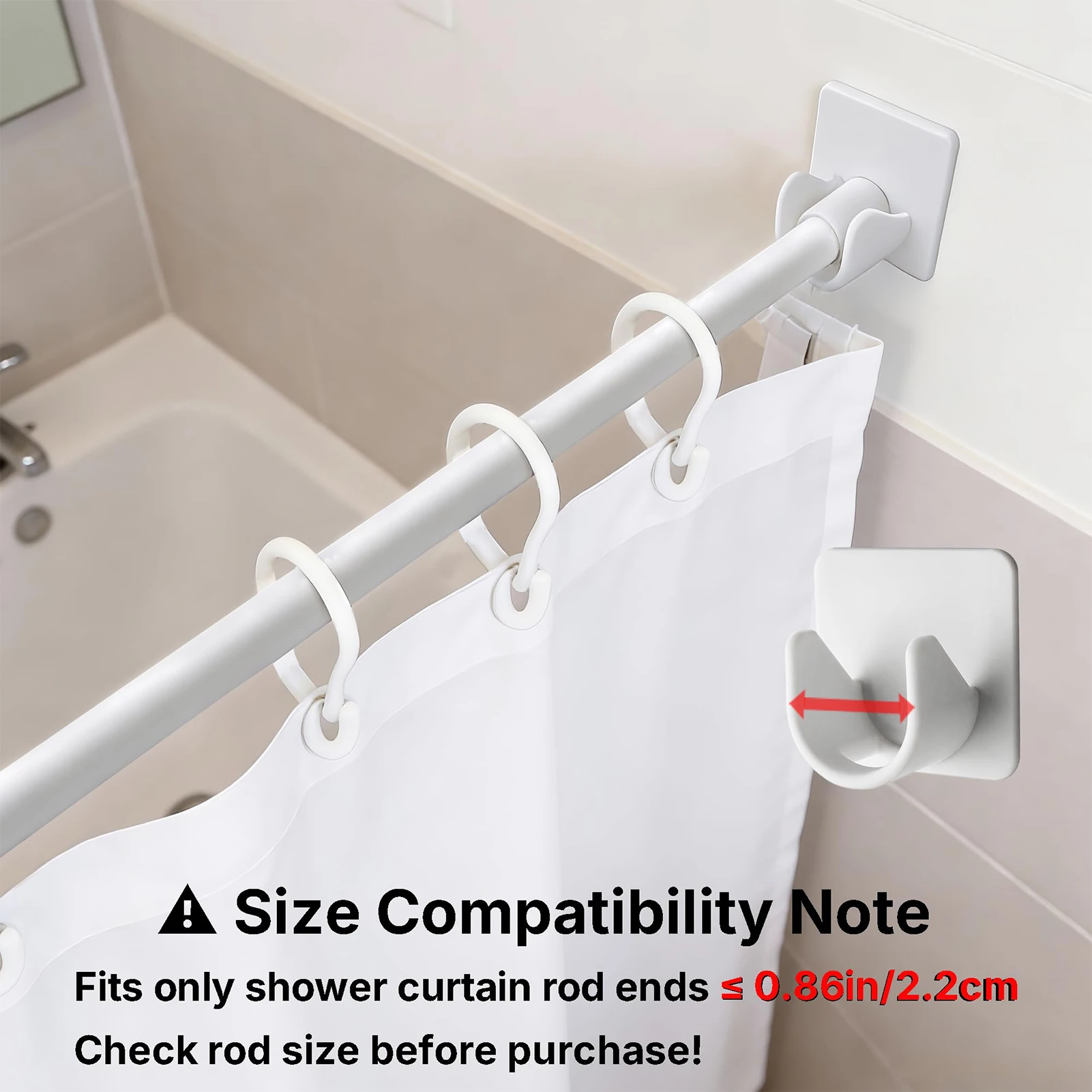 Set of 2/4/8 Self Adhesive Hooks Punch-free Curtain Rod Clip Hook Window Curtains Wall Hanging Holder Household Clamp Fixed Clip