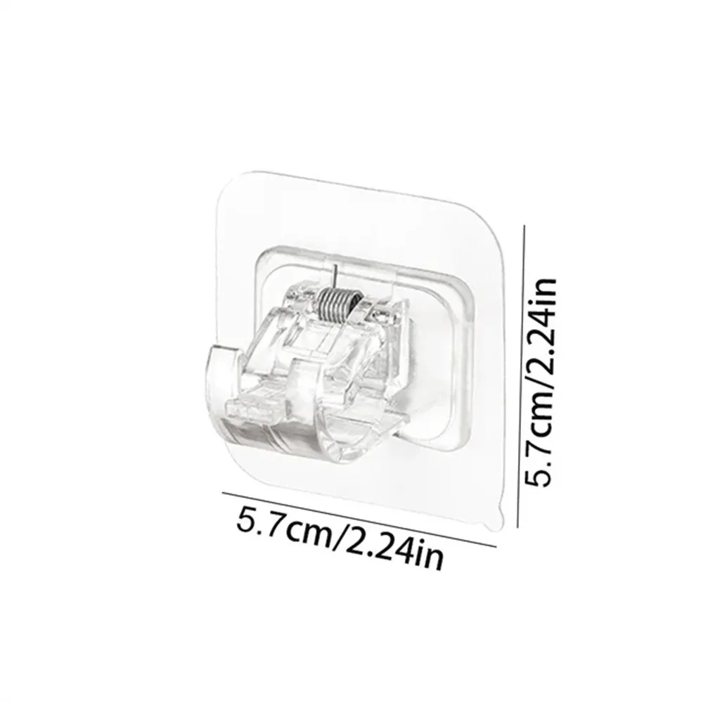 Set of 2/4/8 Self Adhesive Hooks Punch-free Curtain Rod Clip Hook Window Curtains Wall Hanging Holder Household Clamp Fixed Clip