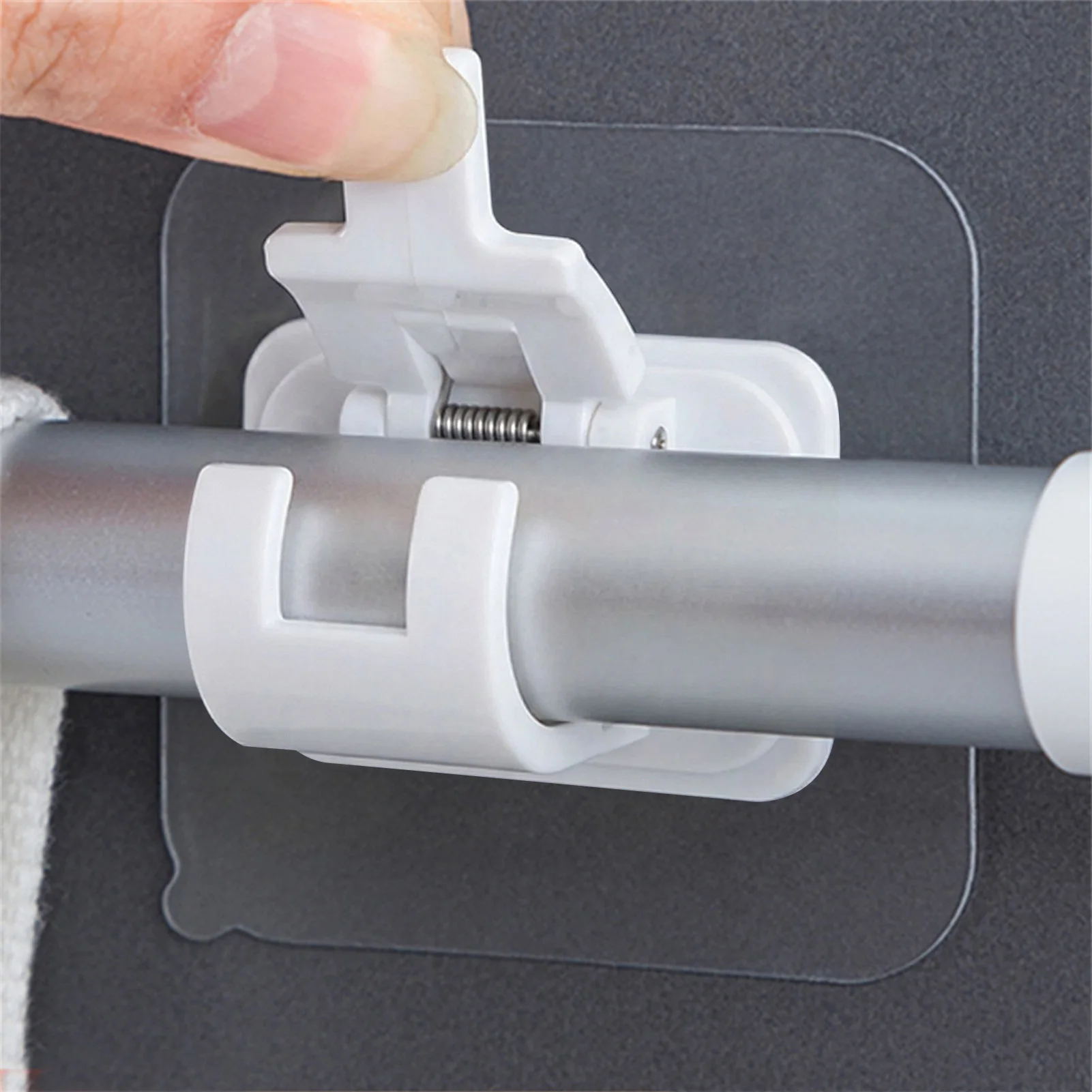 Set of 2/4/8 Self Adhesive Hooks Punch-free Curtain Rod Clip Hook Window Curtains Wall Hanging Holder Household Clamp Fixed Clip