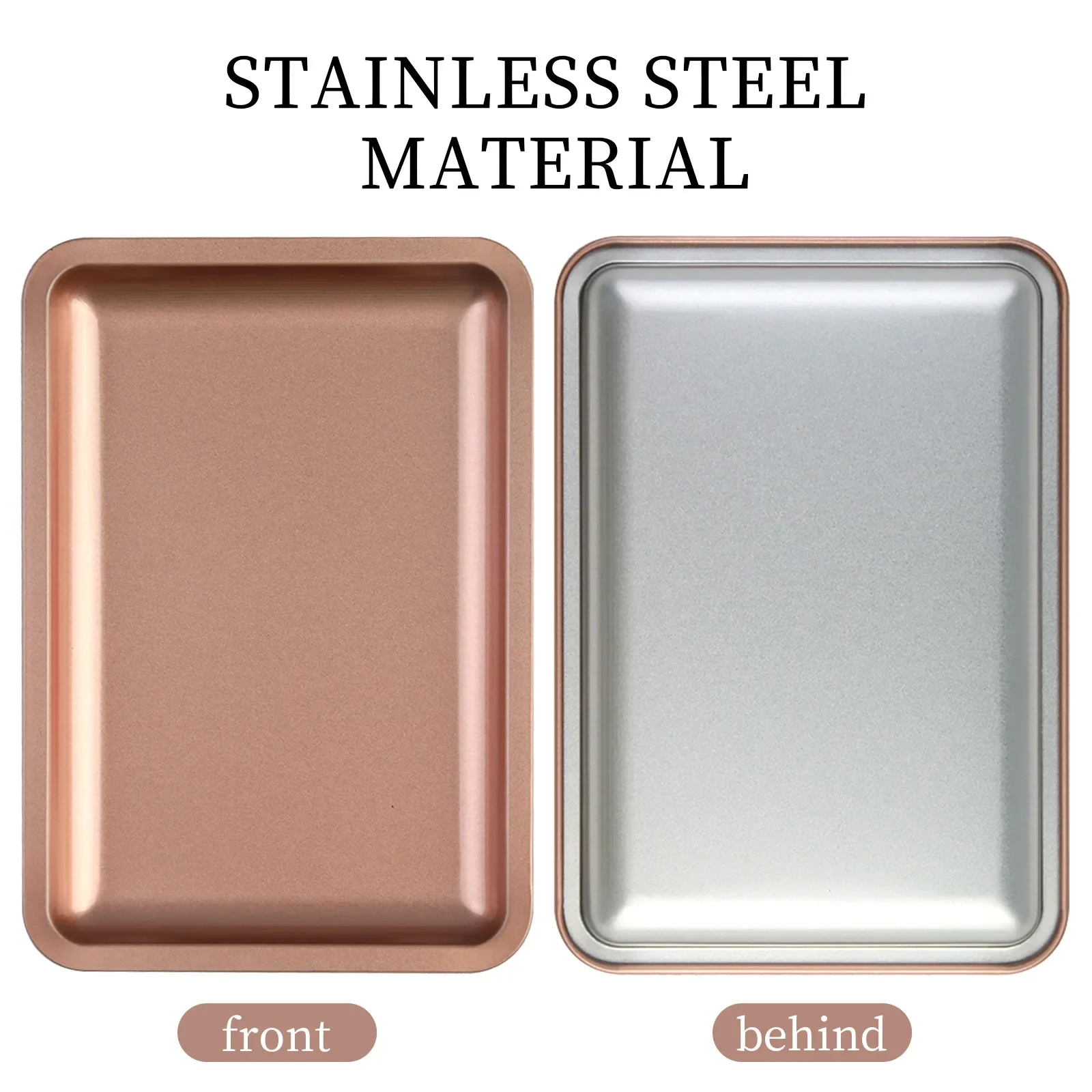 Stainless Steel Cosmetic Storage Tray Manicure Nail Art Plate Tweezers Clippers Pen Container Square False Nails Dish Tools