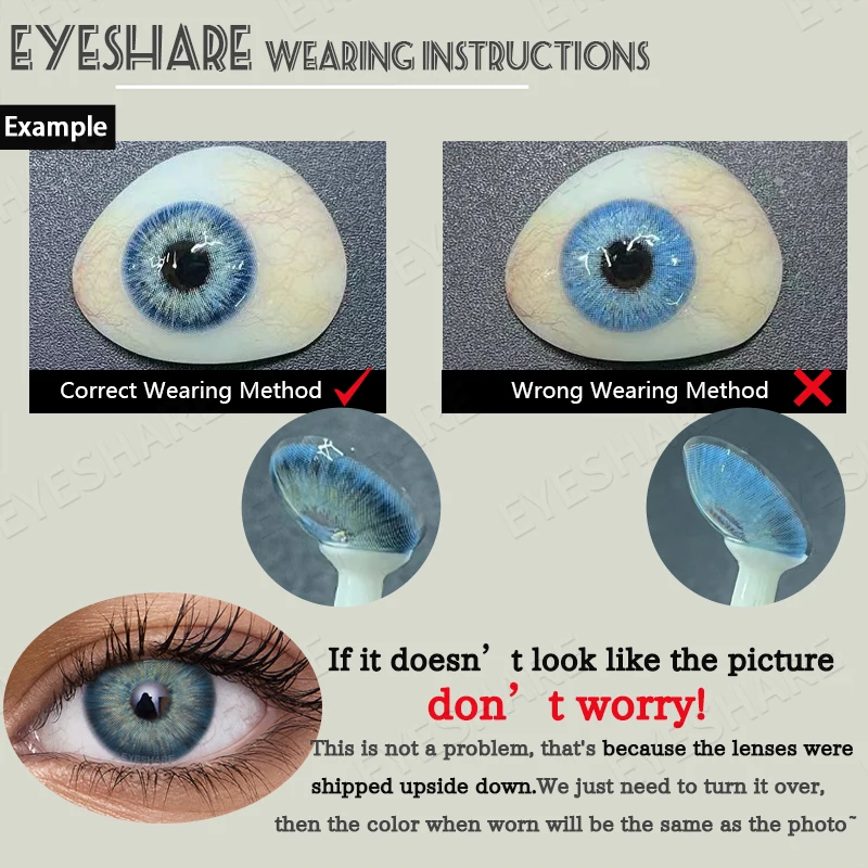 EYESHARE NEW 1pair Gray Contact Lens for Eyes Hybrid Natural Colorful Lenses 14.2mm Colorful Eyes Lenses Cosmetic Yearly Use
