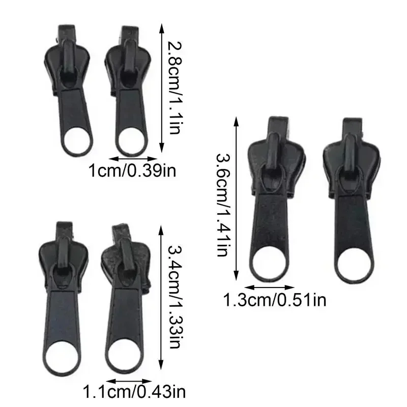 3 Sizes Universal Instant Fix Zipper Repair Kit Replacement Zip Slider Teeth Rescue Sewing Clothes Bag Zippers Tool Accessories