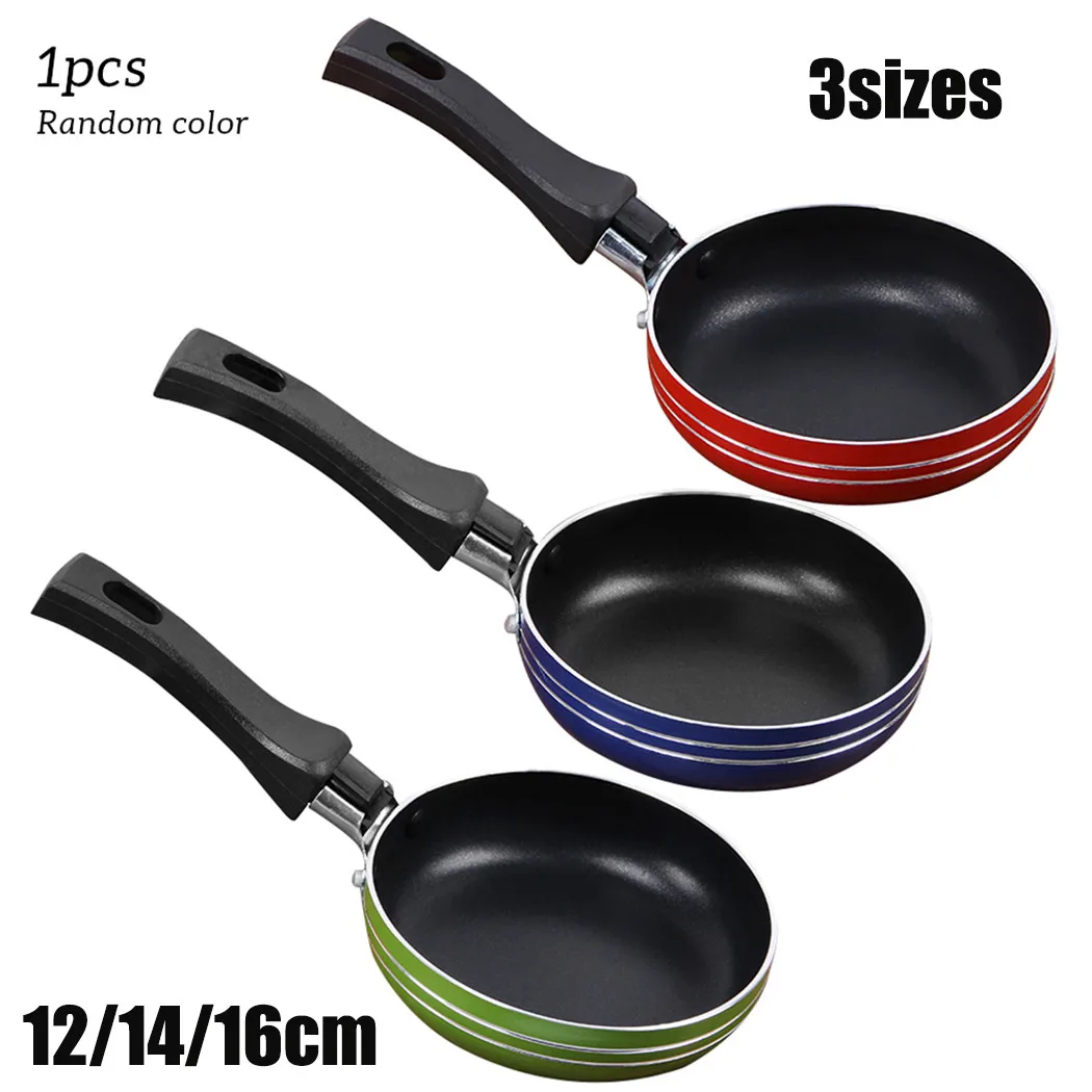 12cm/14cm/16cm Mini Frying Pan Non-Stick Steel Frypan Pot Saucepan For Cookware Kitchen Cookware Fry Eggs Tools Frying Pan