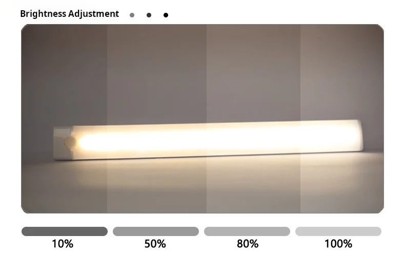 1pc Wireless Rechargeable LED Motion Sensor Cabinet Light - Ideal for Closet, Kitchen, Wardrobe, Stairs - Battery Operated Night