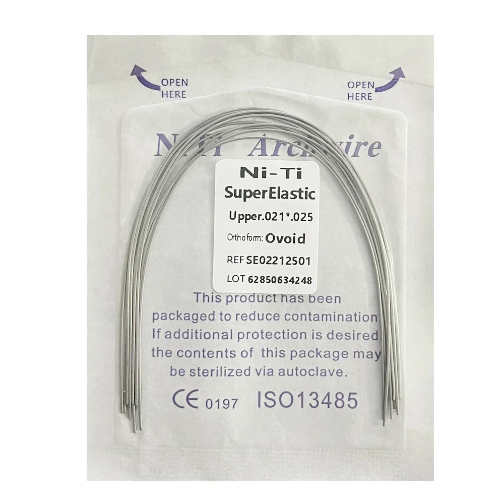 10pcs/pack Dental Arch Wires Orthodontic Super Elastic NITI Round Rectangle Archwire Lower/Upper 012/014/016/018/020/16x16/16x22