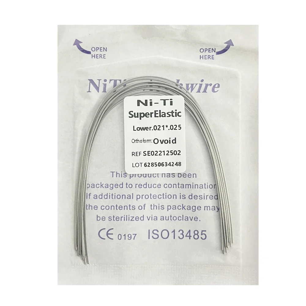 10pcs/pack Dental Arch Wires Orthodontic Super Elastic NITI Round Rectangle Archwire Lower/Upper 012/014/016/018/020/16x16/16x22