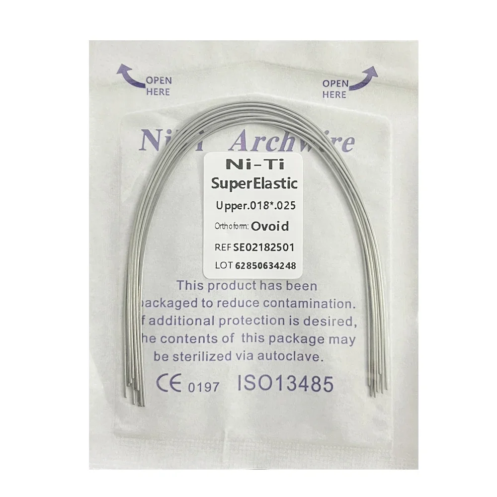 10pcs/pack Dental Arch Wires Orthodontic Super Elastic NITI Round Rectangle Archwire Lower/Upper 012/014/016/018/020/16x16/16x22
