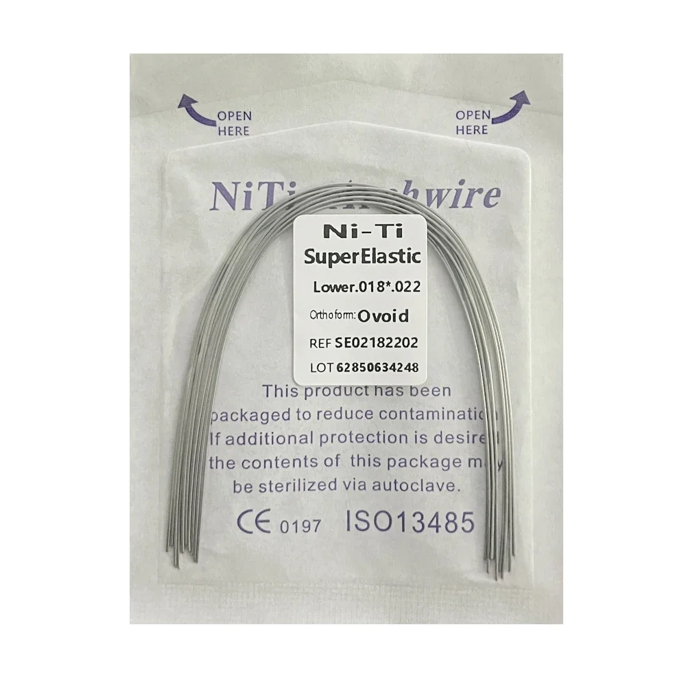 10pcs/pack Dental Arch Wires Orthodontic Super Elastic NITI Round Rectangle Archwire Lower/Upper 012/014/016/018/020/16x16/16x22