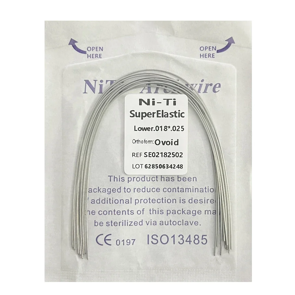 10pcs/pack Dental Arch Wires Orthodontic Super Elastic NITI Round Rectangle Archwire Lower/Upper 012/014/016/018/020/16x16/16x22