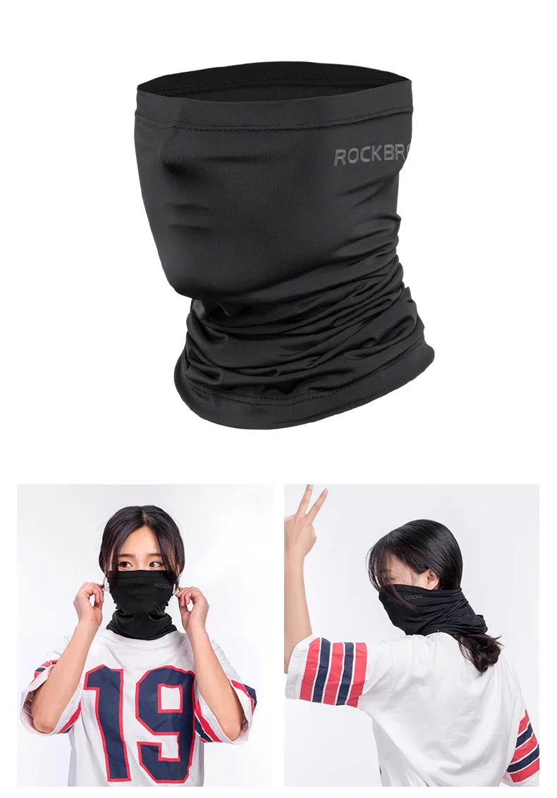 ROCKBROS Quick-Dry Cycling Face Mask Scarf Sun Protection Cycling Headwear Outdoor Sports Face Cover Breathable Bicycle Bandana