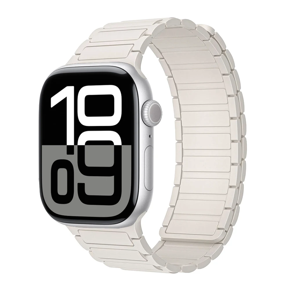 Magnetic Loop Strap for Apple Watch Bands 46mm 44mm 40mm 45mm 41mm 42mm Silicone Bracelet iWatch Series 12 11 10 9 SE Ultra 4 3
