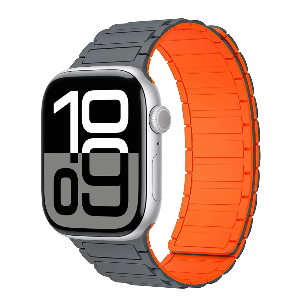 Magnetic Loop Strap for Apple Watch Bands 46mm 44mm 40mm 45mm 41mm 42mm Silicone Bracelet iWatch Series 12 11 10 9 SE Ultra 4 3