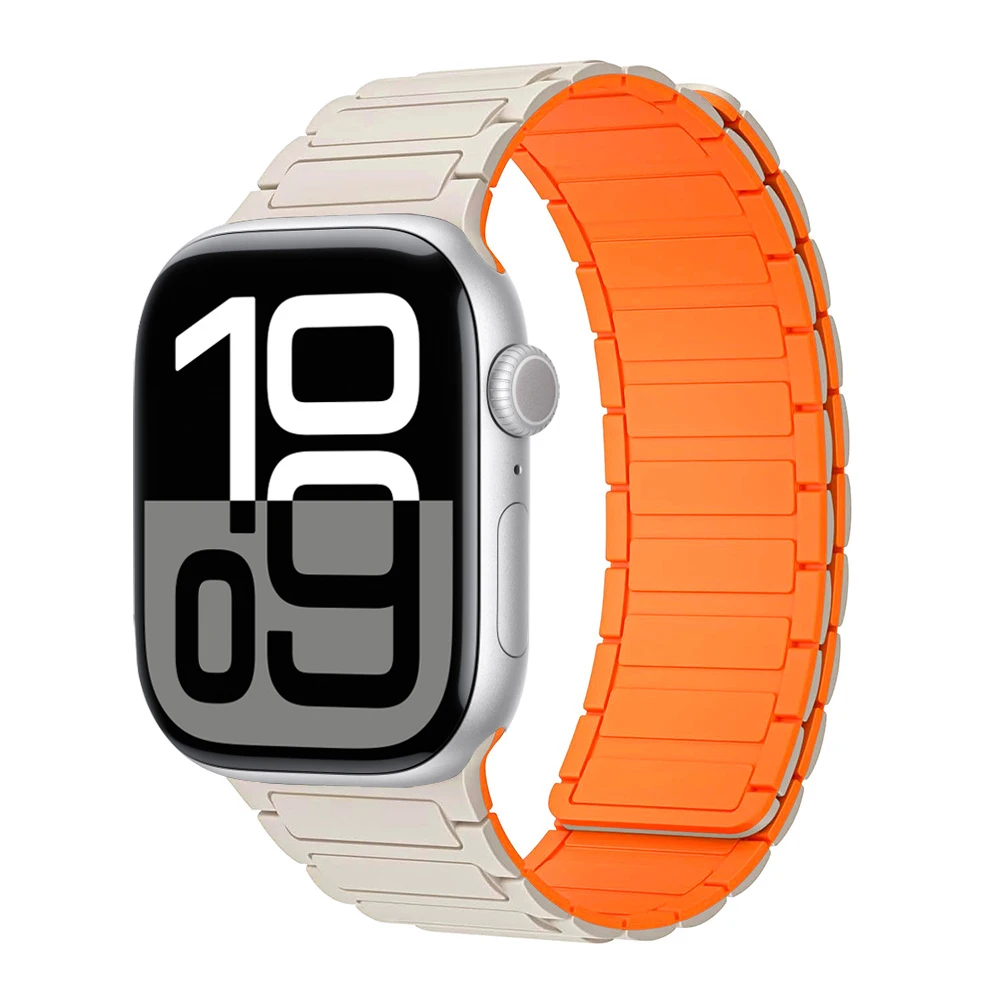 Magnetic Loop Strap for Apple Watch Bands 46mm 44mm 40mm 45mm 41mm 42mm Silicone Bracelet iWatch Series 12 11 10 9 SE Ultra 4 3