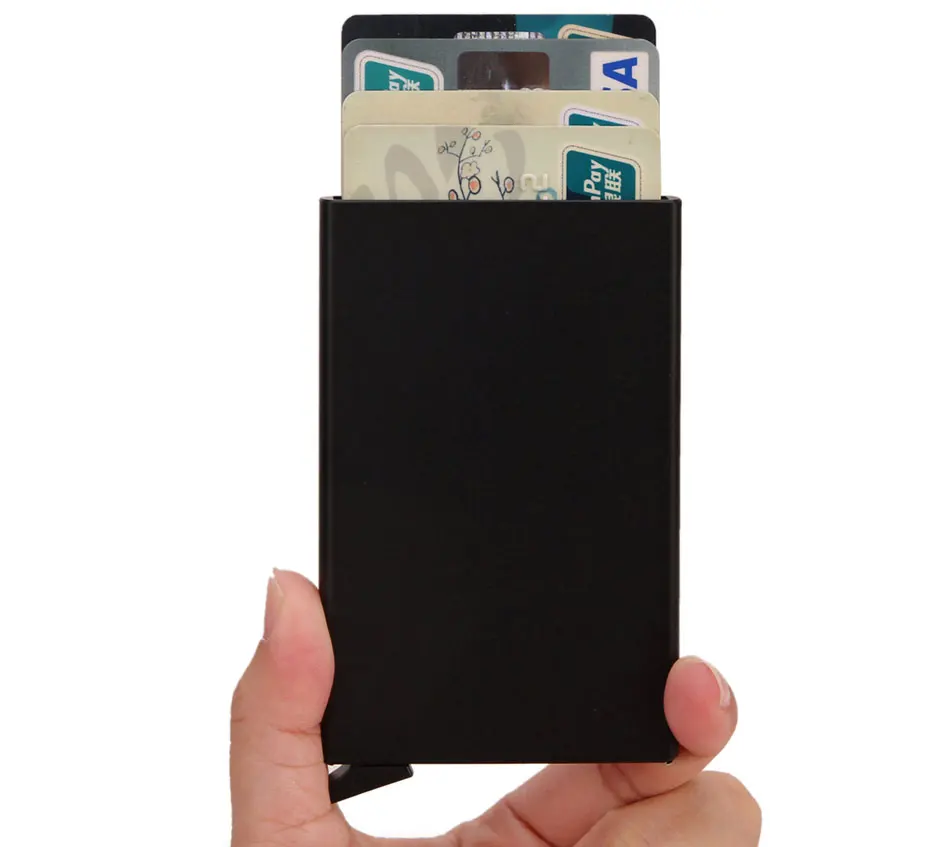 Rfid Smart Wallet Credit Card Holder Metal Thin Slim Men Women Wallet Pop Up Minimalist Small Cardholder Vallet Wallets for Men