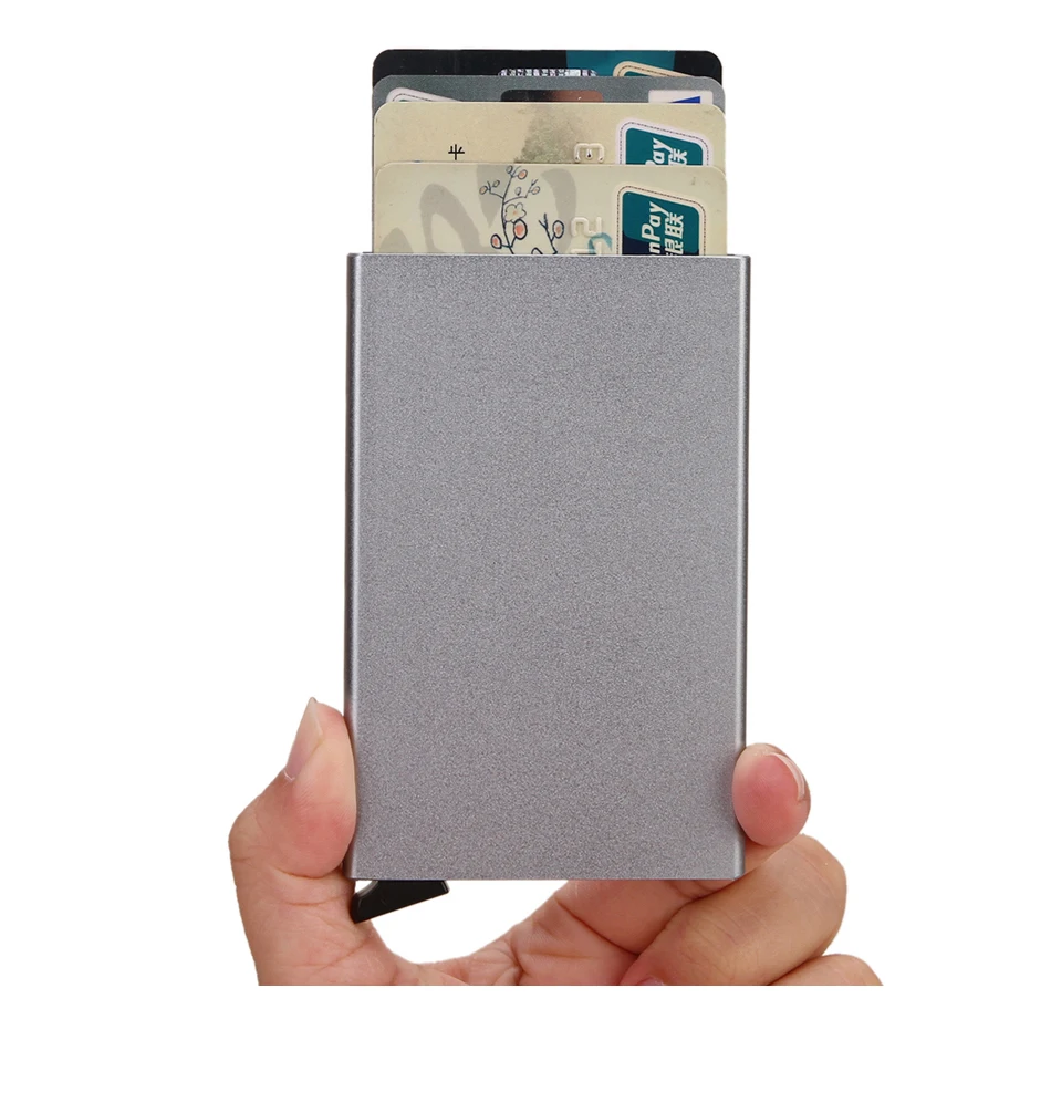 Rfid Smart Wallet Credit Card Holder Metal Thin Slim Men Women Wallet Pop Up Minimalist Small Cardholder Vallet Wallets for Men
