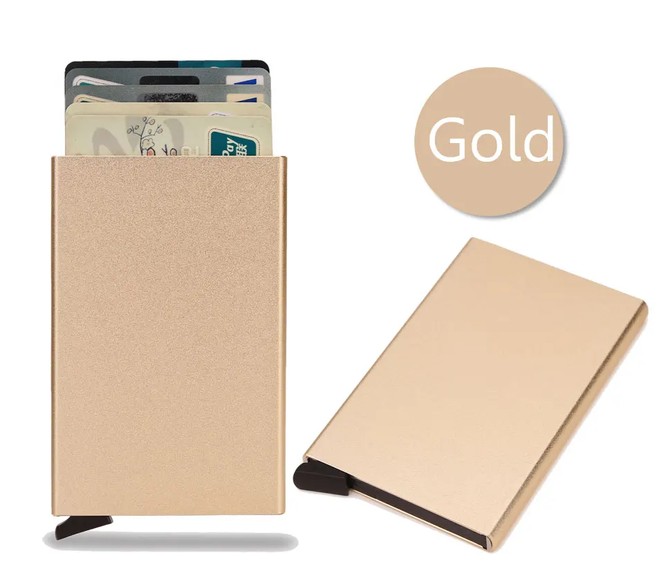 Rfid Smart Wallet Credit Card Holder Metal Thin Slim Men Women Wallet Pop Up Minimalist Small Cardholder Vallet Wallets for Men