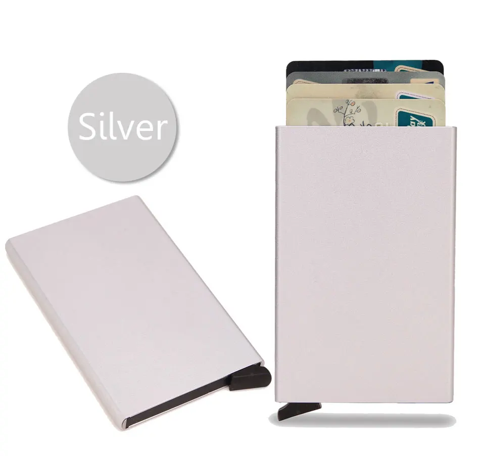 Rfid Smart Wallet Credit Card Holder Metal Thin Slim Men Women Wallet Pop Up Minimalist Small Cardholder Vallet Wallets for Men
