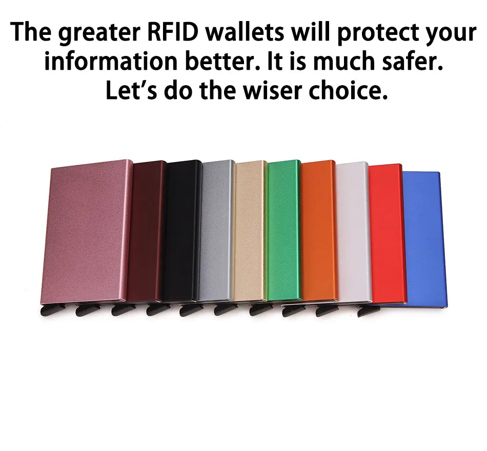 Rfid Smart Wallet Credit Card Holder Metal Thin Slim Men Women Wallet Pop Up Minimalist Small Cardholder Vallet Wallets for Men