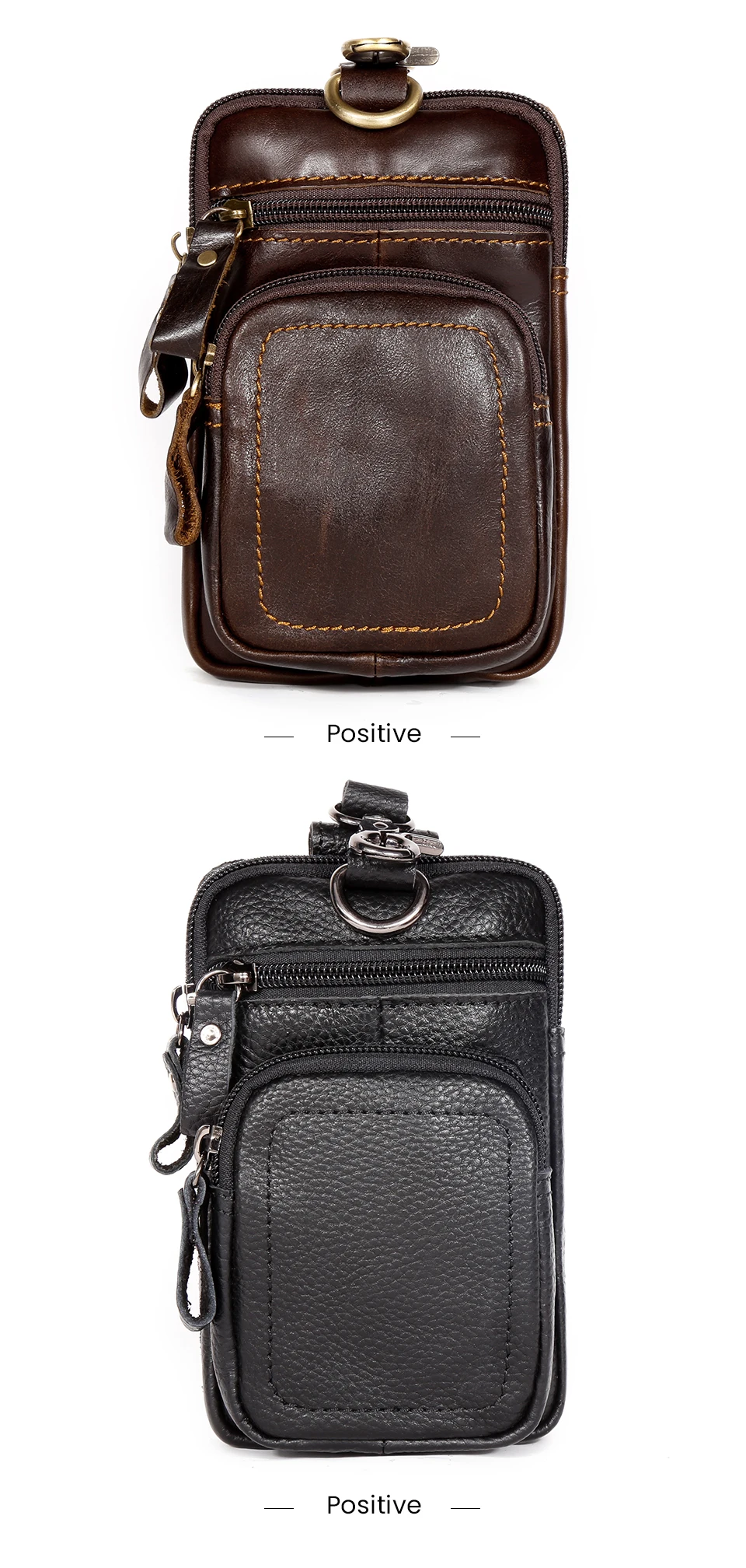 JOYIR Men's Leather Waist Bag Vintage Cowhide Leather Man Belt Pouch Casual Male Fanny Pack Waist Pack Phone Pouch New