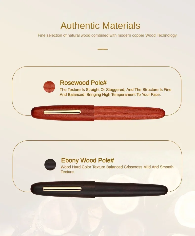 Jinhao 9056 Natural Wood Fountain Pen EF/M/F Extra Fine Nib Ink Pen Luxury Elegant Writing Pen Office School Supplies Stationery