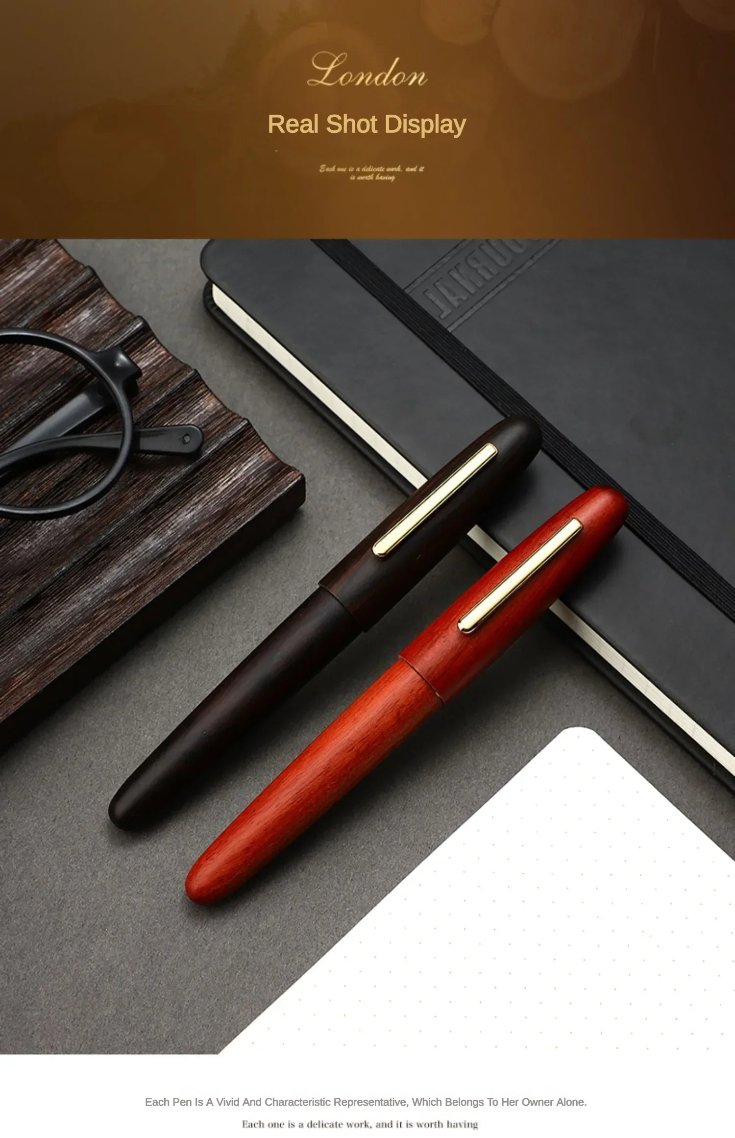 Jinhao 9056 Natural Wood Fountain Pen EF/M/F Extra Fine Nib Ink Pen Luxury Elegant Writing Pen Office School Supplies Stationery