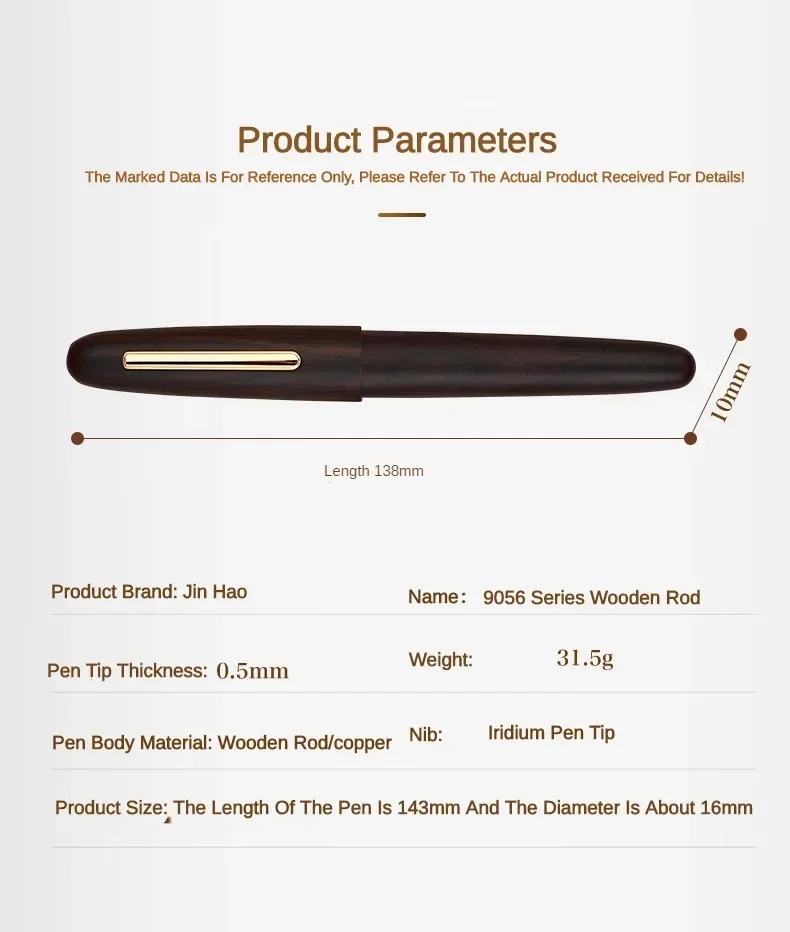 Jinhao 9056 Natural Wood Fountain Pen EF/M/F Extra Fine Nib Ink Pen Luxury Elegant Writing Pen Office School Supplies Stationery