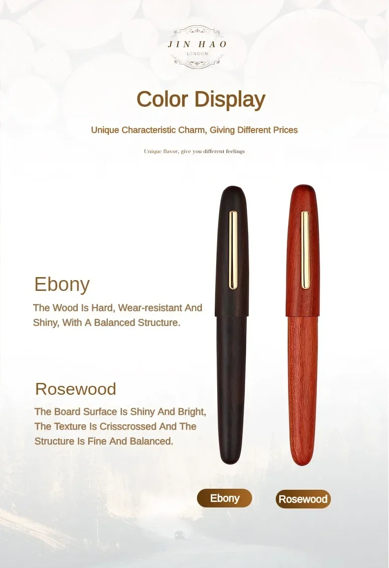 Jinhao 9056 Natural Wood Fountain Pen EF/M/F Extra Fine Nib Ink Pen Luxury Elegant Writing Pen Office School Supplies Stationery
