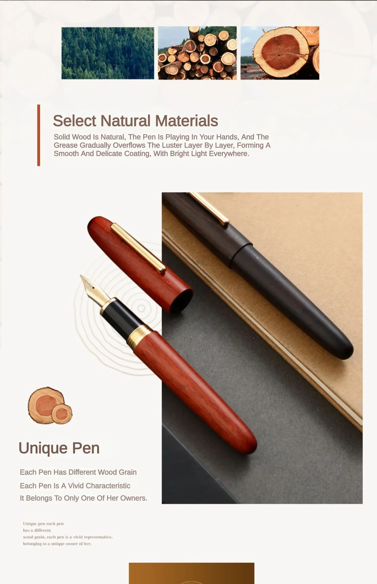 Jinhao 9056 Natural Wood Fountain Pen EF/M/F Extra Fine Nib Ink Pen Luxury Elegant Writing Pen Office School Supplies Stationery