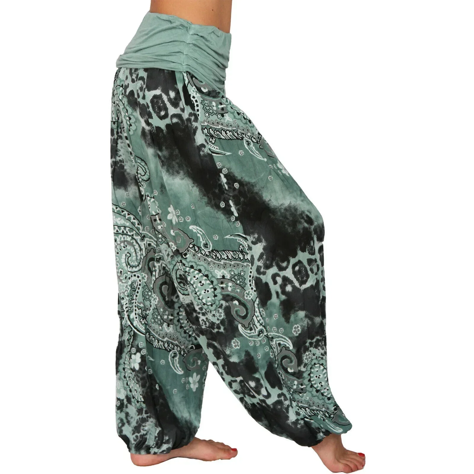Women's S-5XL size Multi color digital printed long wide leg pants casual pants Harlan pants