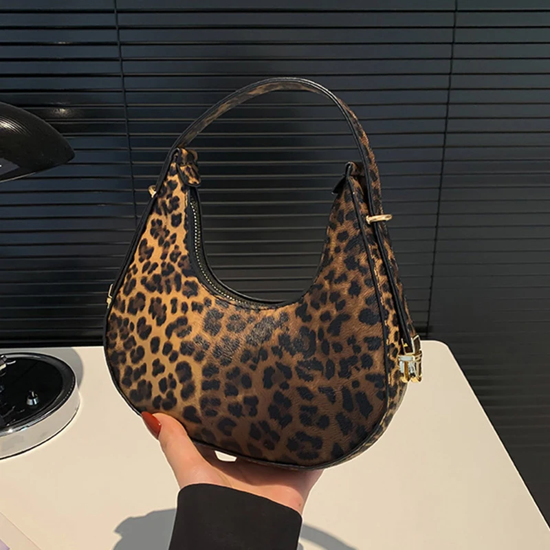 New Cow Pattern Shoulder Bag For Spring/Summer Versatile Women's Bag Personalized Korean Leopard Pattern Underarm Handbag