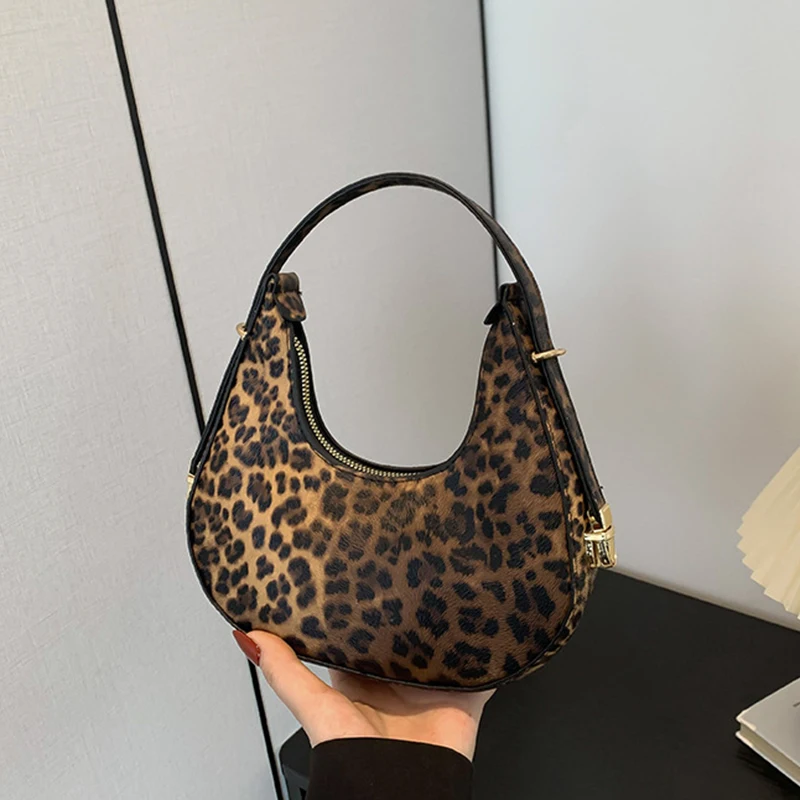 New Cow Pattern Shoulder Bag For Spring/Summer Versatile Women's Bag Personalized Korean Leopard Pattern Underarm Handbag