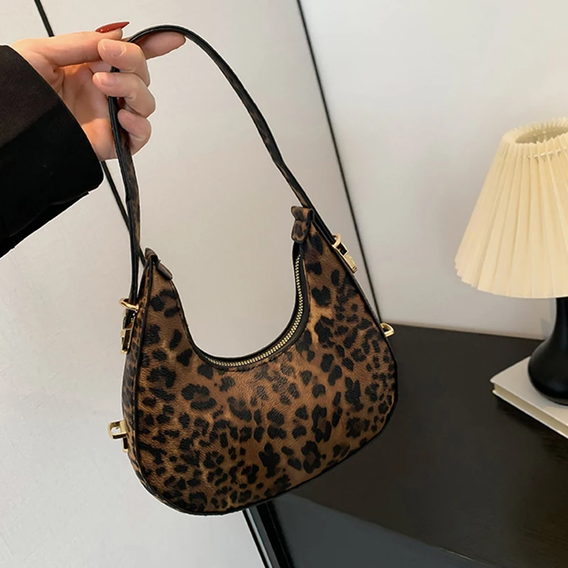 New Cow Pattern Shoulder Bag For Spring/Summer Versatile Women's Bag Personalized Korean Leopard Pattern Underarm Handbag