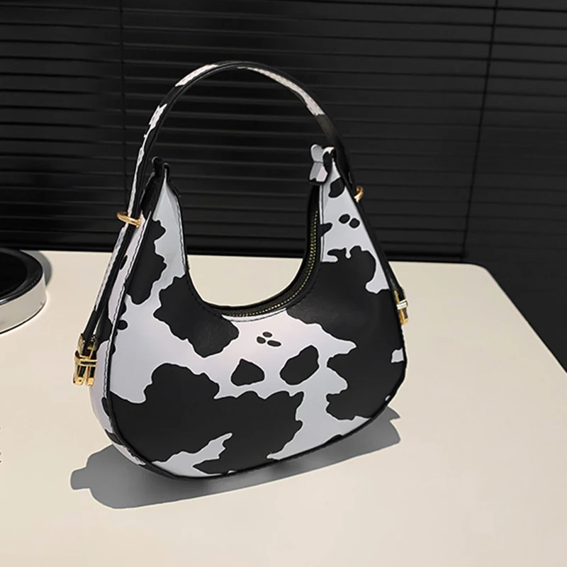New Cow Pattern Shoulder Bag For Spring/Summer Versatile Women's Bag Personalized Korean Leopard Pattern Underarm Handbag