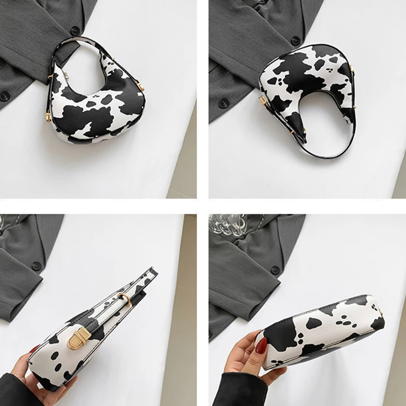 New Cow Pattern Shoulder Bag For Spring/Summer Versatile Women's Bag Personalized Korean Leopard Pattern Underarm Handbag